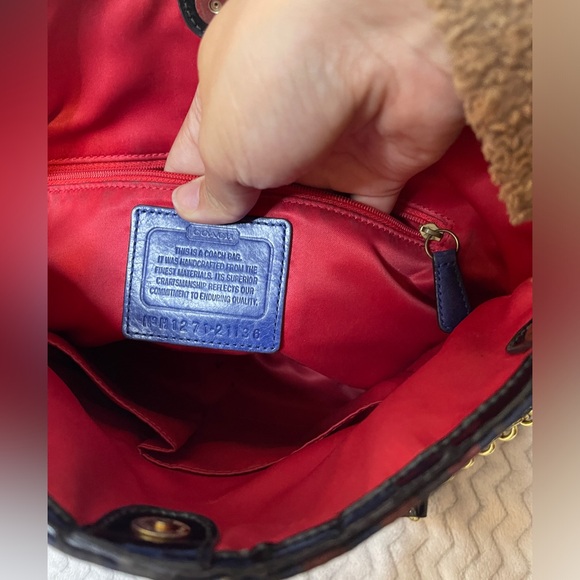 Coach Poppy Lurex Tartan Chain Slim Tote - Picture 10 of 12